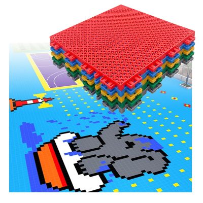 10pcs Kindergarten Sports Court Tiles, Easy to Install Modular Interlocking Floor Mats, DIY Puzzle Floor Mat with Drainage Holes (Color : Yellow, Size : 10PCS)