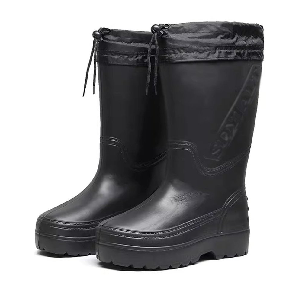 BCOMFY Winter Warmth For Knee-high Hip Waders, 38cm/15in Fishing Hunting Car Wash Rain Boots (Color : Black, Size : 8)