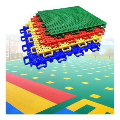 9.84inch Sport Court Floor Tiles for Kindergarten School, Rapid Drainage Modular Interlocking Floor Tiles, DIY Puzzle Floor Mat (Color : Green, Size : 10PCS)