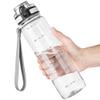 OLDLEY 32 oz Water Bottle, Motivational Water Bottle with Time Marker, Sports Water Bottle With Strap, Leakproof & BPA Free Large Water Bottles for School, Gym, Travel, Outdoor, Tritan, Transparent view 1