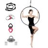 Aerial Lyra Hoop Rigging Set, 2.6ft/2.8ft/3ft/3.1ft/3.3ft Lyra Hoop for Adults Beginners Dancers Men Women, Single Point Yoga Ring Tube Dia 25mm, Loads 660LBS ( Color : Black , Size : Diameter 95cm(37 view 1