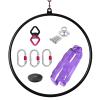 Black Aerial Lyra Hoop for Beginners/Adults/Men/Women, Professional Yoga Ring Fitness Stainless Steel Single Point Aerial Hoop Equipment Kit for Dancing Studio Gym Club, Tube Dia 25mm ( Size : Dia 100 view 1