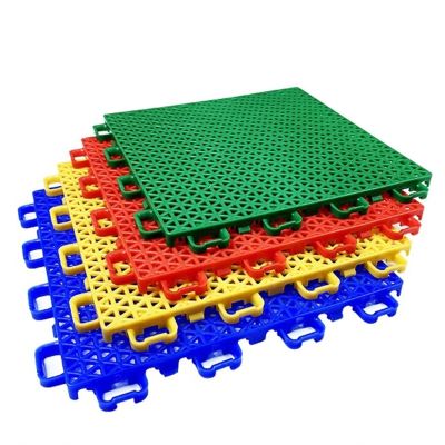 9.84inch Square Sport Court TilesModular Interlocking Floor Tiles, Indoor and Outdoor Colorful DIY Splicing Sports Floor (Color : Red, Size : 16PCS)