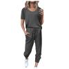 QWENTMTNTY Lounge Sets for Women Plus Size 2 Piece Tops Long Pants Jogging Outfits Jogger Set Workout Sweat Suit Womens Comfy Loungewear Grey Small view 1