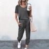 QWENTMTNTY Lounge Sets for Women Plus Size 2 Piece Tops Long Pants Jogging Outfits Jogger Set Workout Sweat Suit Womens Comfy Loungewear Grey Small view 2