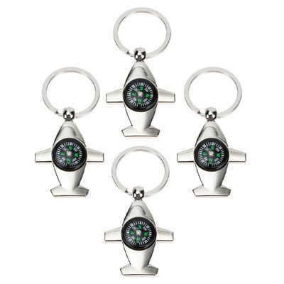 BESPORTBLE 4pcs Compass Keychain, Pocket Compass Key Ring Portable Mini Compass Metal Carabiner Compass for Outdoor Travling Mountaineering Hiking