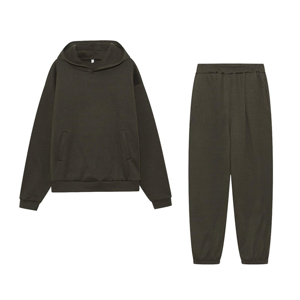 QWENTMTNTY Womens Sweatsuits 2 Piece Set Cotton Oversized Sweatshirt Sweatpants Outfits Spring Comfy Lounge Sets Loungewear AG M