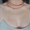 Muloo Red Resin Blood Drop Necklace Unique Red Resin Pendant Clavicle Chain Muiltfunction Bloody Droplet Choker Necklace Gift view 2