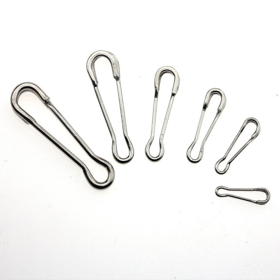 KTGCOZS Pack of 100 Fishing Snap Swivel Hook Hawaii Snap Bass Connector Carp Fishing Lures (2#)
