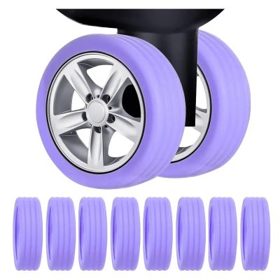 1/4/8/16Pcs Luggage Wheels Protector with Silent Silicone Travel Luggage Caster Shoes Travel Luggage Suitcase Accessories (Style : Purple, Size : 16PCS)