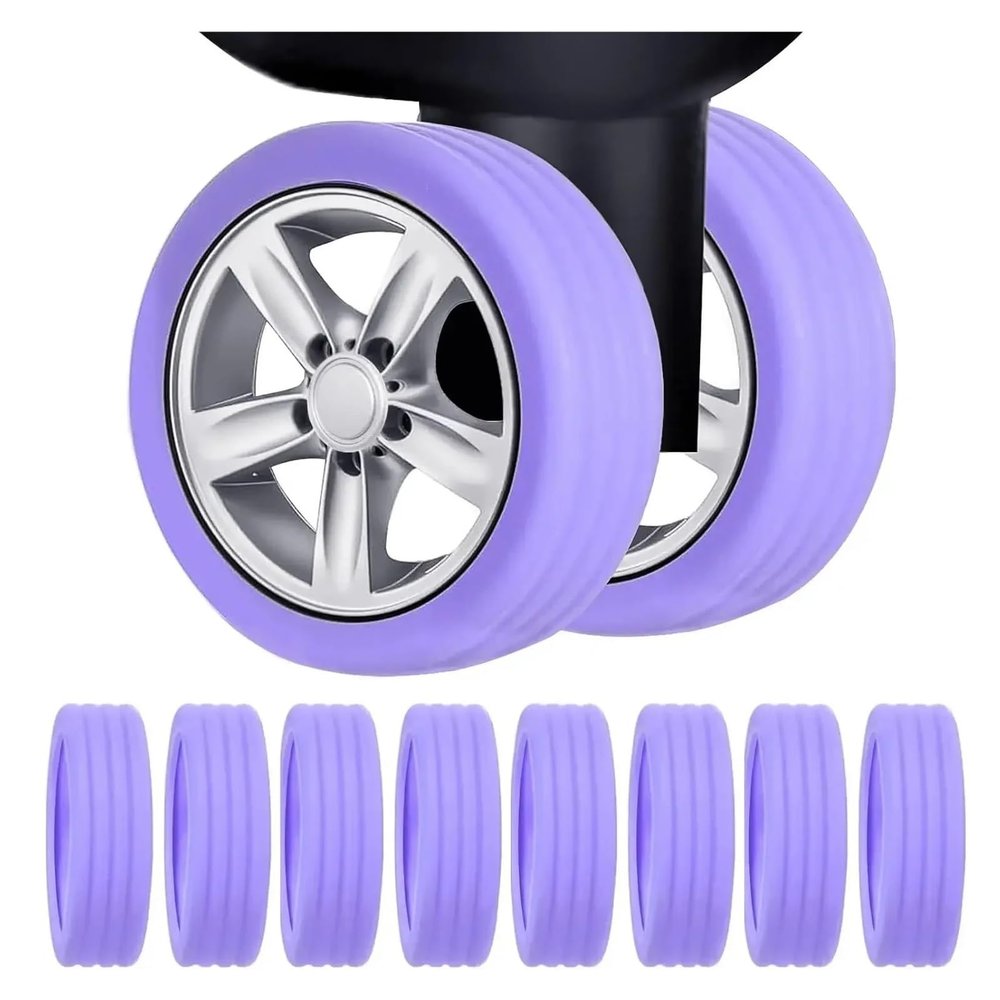1/4/8/16Pcs Luggage Wheels Protector with Silent Silicone Travel Luggage Caster Shoes Travel Luggage Suitcase Accessories (Style : Purple, Size : 16PCS)