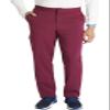 Cherokee Men's Scrub Pants with 5 Pockets, Zip Fly, and Elastic Waistband for All-Day Comfort Plus Size - CK131A, 5XL, Wine view 1