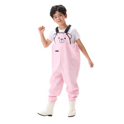 NineFit Basics Kids Chest Waders Youth Fishing Waders For Toddler Children Water Proof Hunt & Fishing Waders With 8 (Pink, 9-10 Years)
