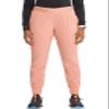 Cherokee Infinity Womens Pull-On Scrub Jogger Pants Mid Rise Bottoms, 4 Pockets, Elastic Waist Interior Drawstring - IN122A, L Petite, Electric Coral view 1