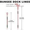 4 Feet Bungee Dock Line Mooring Rope for Docking with Stainless Steel Clip Accessories for Boats PWC, Built in Snubber, Kayak, Watercraft,SeaDoo,Jet Ski, Pontoon, Canoe, Power Boat 2-Pack (Red&Black) view 3