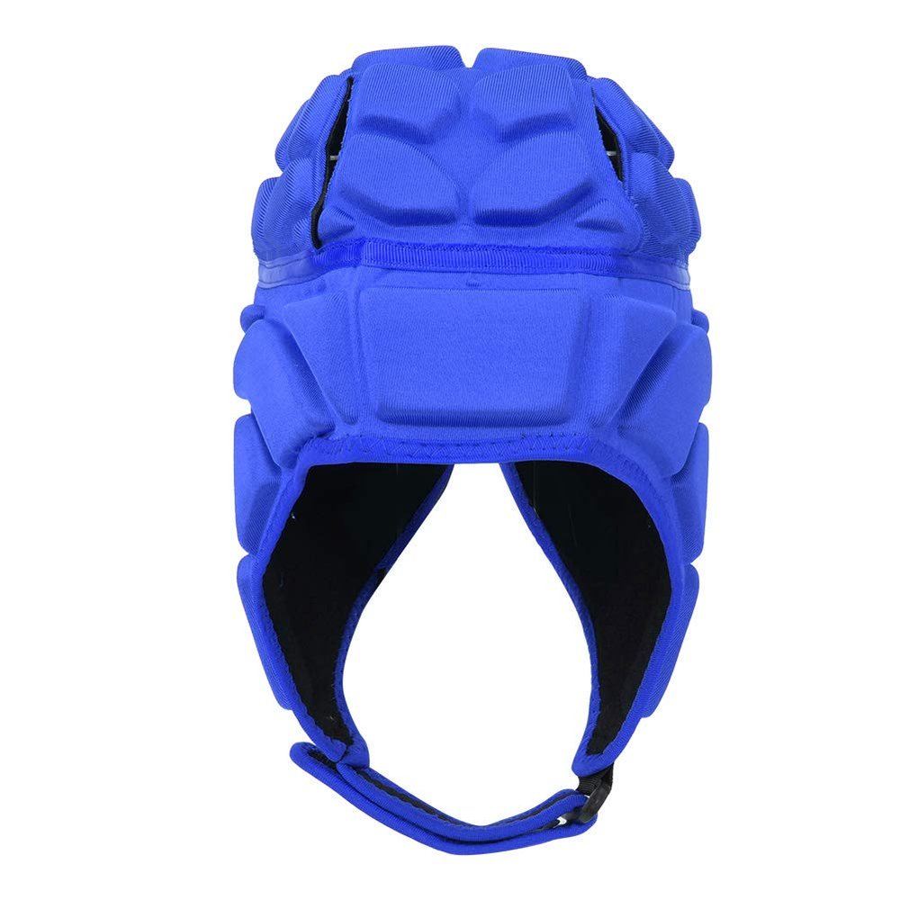 Padded Rugby Helmet,Football Baseball Sports Helmet Rugby Head Guard Protective Soft Headgear for Hockey Football Soccer Goalie for All Ages (Blue L Code)