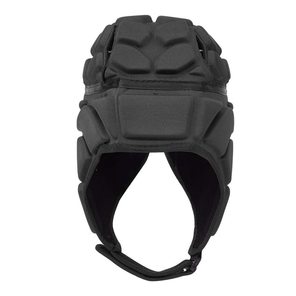 Padded Rugby Helmet,Football Baseball Sports Helmet Rugby Head Guard Protective Soft Headgear for Hockey Football Soccer Goalie for All Ages (Black L)