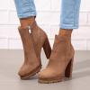 ZBYY Women's Fashion Platform Block Chunky High Heel Booties Zipper Ankle Boots Round Toe High Heel Combat Boots view 2