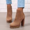ZBYY Women's Fashion Platform Block Chunky High Heel Booties Zipper Ankle Boots Round Toe High Heel Combat Boots view 3