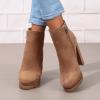 ZBYY Women's Fashion Platform Block Chunky High Heel Booties Zipper Ankle Boots Round Toe High Heel Combat Boots view 4