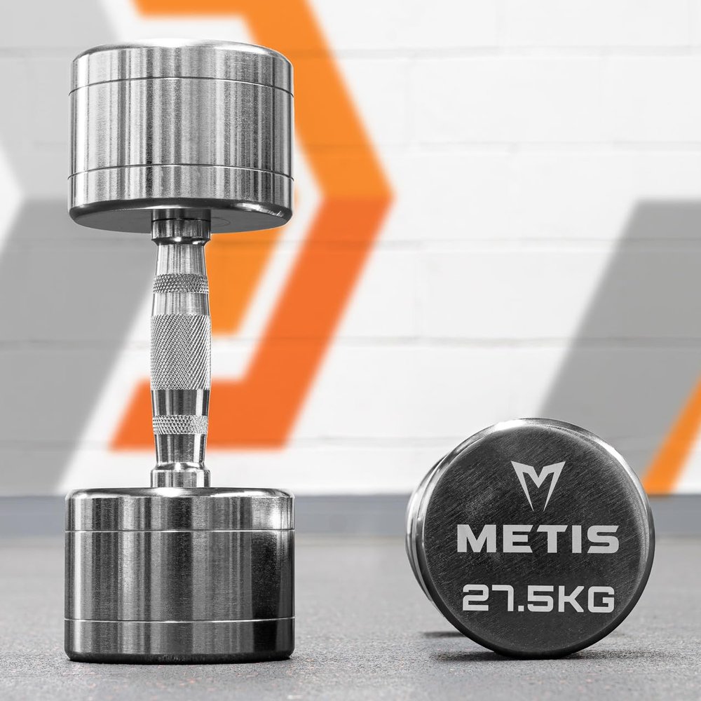 METIS Chrome Dumbbells [2.5kg-30kg] | Free Weights | Fitness Equipment (27.5kg (61lbs))