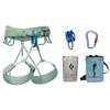 BLACK DIAMOND Womens Momentum Harness Rock Climbing Package | Climbing Harness, Belay Device, Carabiner & Chalk Bag Set | Desert Sage | Medium view 1