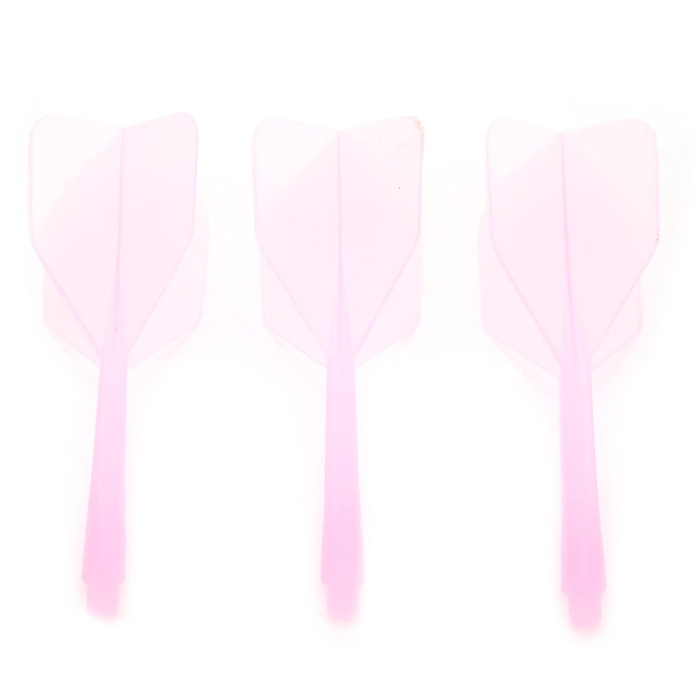 meskel Dart Shafts and Flights Integrated Standard Shape Anti Break Integrated Transparent Dart Shaft and Flights 3 Pcs 2BA (Pink), meskel3a5gobur21-13