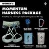 BLACK DIAMOND Womens Momentum Harness Rock Climbing Package | Climbing Harness, Belay Device, Carabiner & Chalk Bag Set | Desert Sage | X-Small view 2