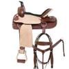 Comfytack 15 in Western Horse Ranch Roping Cowboy Saddle American Leather Tack Set Brown/Tan view 1