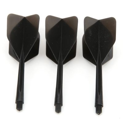 meskel Dart Shafts and Flights Integrated Standard Shape Anti Break Integrated Transparent Dart Shaft and Flights 3 Pcs 2BA (Black)