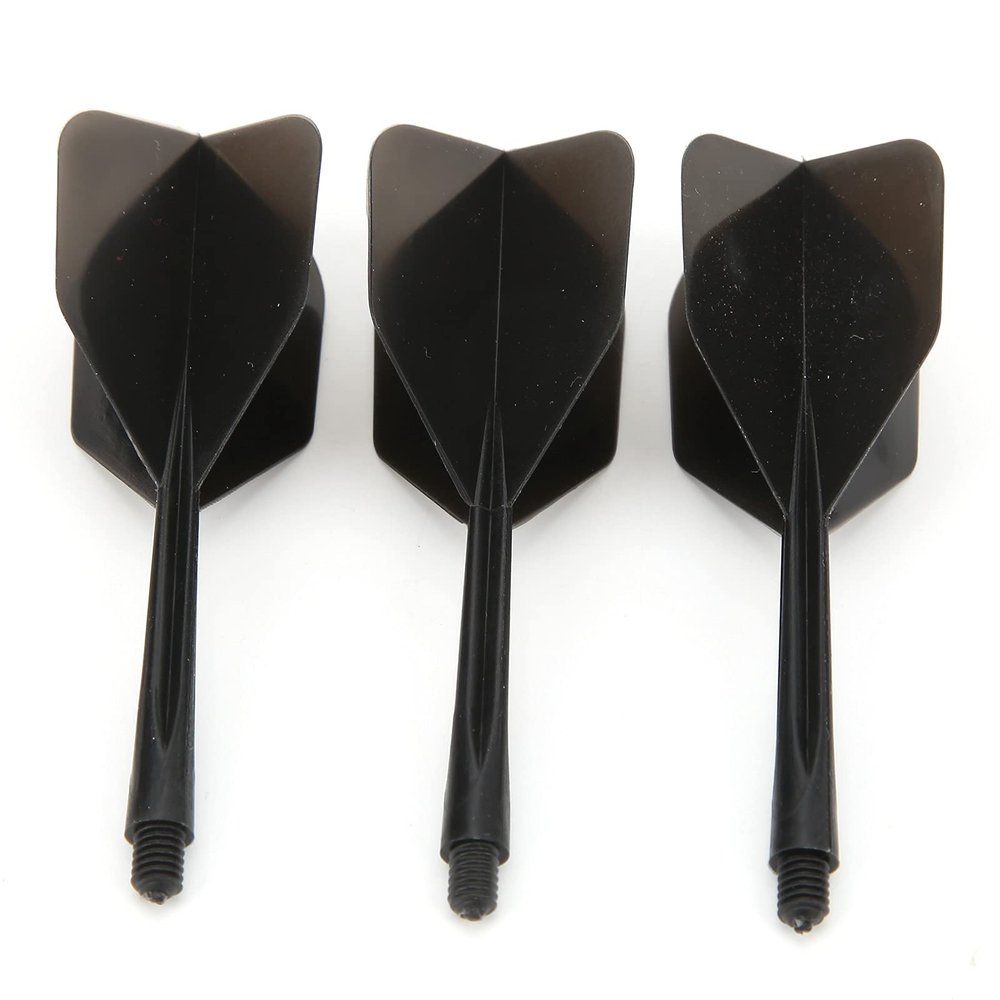 meskel Dart Shafts and Flights Integrated Standard Shape Anti Break Integrated Transparent Dart Shaft and Flights 3 Pcs 2BA (Black)