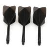 meskel Dart Shafts and Flights Integrated Standard Shape Anti Break Integrated Transparent Dart Shaft and Flights 3 Pcs 2BA (Black) view 1
