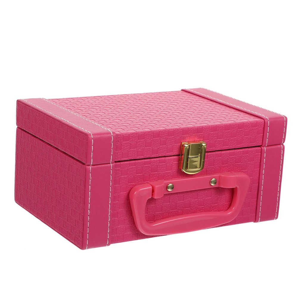 balacoo Elegant Jewelry Box Organizer Pink Storage Case for Jewelry Makeup and Accessories Buckle Lock for Women and Girls