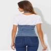 Allegra K Denim Vest for Women's Halter Neck Button Down Backless Jean Waistcoat X-Large Blue view 3