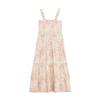 Beautees Girl's Sleeveless Smocked Tiered Maxi Dress and Cardigan, Blush/Floral, 8 view 2