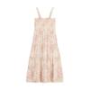 Beautees Girl's Sleeveless Smocked Tiered Maxi Dress and Cardigan, Blush/Floral, 8 view 3