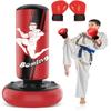 66 Inch Inflatable Punching Bag for Kids, Freestanding Punching Bag for Teen, Boxing Bag with Boxing Gloves for Practicing MMA Karate Taekwondo and Relieve Pent Up Energy(Red) view 1