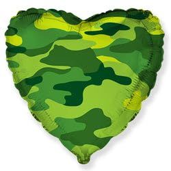 18" Flexmetal Heart Shaped Military Camouflage Balloon