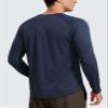 CRZ YOGA Crewneck Workout Long Sleeve Shirts for Men - Quick Dry Running Athletic T-Shirts Lightweight Basic Tops Navy-Heather X-Large view 2