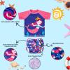 ALVABABY Baby Girl Swimsuit, 2-Piece Infant Toddler Bathing Short Sleeve Swimwear, Large Baby Reusable Swim Diaper with Matching Top view 2