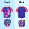 ALVABABY Baby Girl Swimsuit, 2-Piece Infant Toddler Bathing Short Sleeve Swimwear, Large Baby Reusable Swim Diaper with Matching Top view 3
