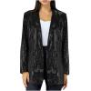 2024 Women's Sequin Jackets Open Front Blazer Jacket Casual Long Sleeve Sparkly Cardigan Coat with Pocket 2024 Fashion Black view 1