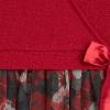 Beautees Girls' Wrap Front Popover Dress with Sequin Mesh Skirt and Necklace, Red/Floral view 3