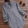 Long Sleeve Workout Tops for Women Spring Going Out Plus Size for Ladies Boho Long Sleeve Plaid Loose Fit Black 3XL view 2