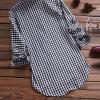 Long Sleeve Workout Tops for Women Spring Going Out Plus Size for Ladies Boho Long Sleeve Plaid Loose Fit Black 3XL view 4