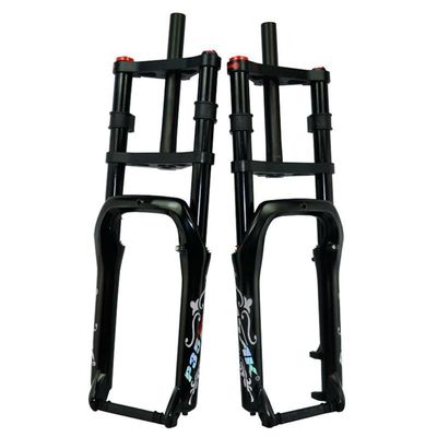 FukkeR 20 Inch Snow Fat Bike Air Front Forks for 4.0 Tire 28.6mm Straight Tube Beach Suspension Fork Travel 185mm Quick Release 135 * 9mm Mountain XC (Color : Black Matte, Size : 20inch)