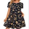 elescat Sundresses for Women Short Sleeve Casual Beach Round Neck Loose Swing T Shirt Dress with Pockets(Black Sun Star, 3XL) view 1