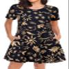 elescat Sundresses for Women Short Sleeve Casual Beach Round Neck Loose Swing T Shirt Dress with Pockets(Black Sun Star, 3XL) view 2
