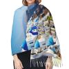 YQxwJL Greek Island sea View print Winter Warm Scarfs for Women, Pashmina Shawls Wraps, Large Warm Soft Scarves view 4