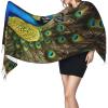 YQxwJL peacock feather print Winter Warm Scarfs for Women, Pashmina Shawls Wraps, Large Warm Soft Scarves view 3